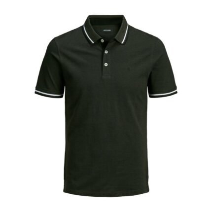 Jack & Jones polo mezza manica taglie forti uomo colore verde scuro 12143859